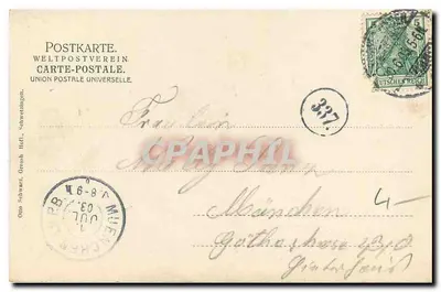 Schwetzingen — Parte aus dem Schlossgarten — Postkarte du Weltpostverein — Verso