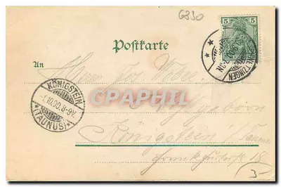 Schwetzingen — Jardim da Coroa — editor Otto Schwarz, Gr. Hoffneramt, Schwetzingen, n° 96 — Verso