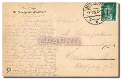 Schwetzingen — Schlossgarten, Templo de Apolo — H. Sting, Tübingen — Verso
