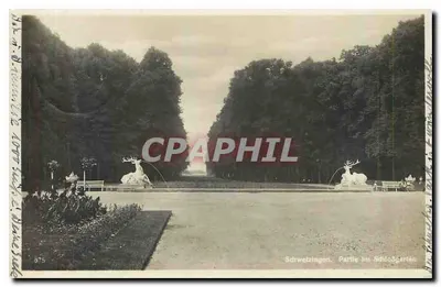 Schweizlingen. Parte no jardim do castelo — editor Emil Hartmann, Mannheim, n° de série a75