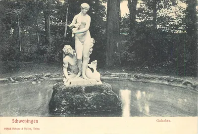 Schwetzingen — Fonte de Galatéia — editor Schaar & Datho, n° 70955