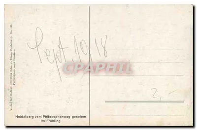 Heidelberg — vista do Philosophenweg — editor König, Haldaburg, n° 446 — Verso