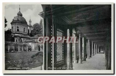 Schwietzingen, Jardim do Castelo — Mesquita e Galeria de Colunas — Verlag von Emil Hartmann, Mannheim