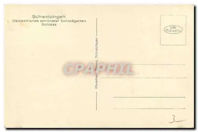 Schwetzingen — Castelo e jardim — Photolathe Thoné, Schwetzingen — Verso