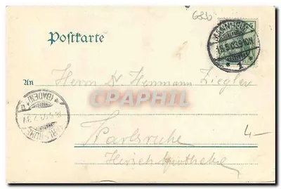 Schlossgarten — Schweitzingen — Verlag von Otto Schwarz, Grossh. Hoflieferant Schweitzingen — Verso