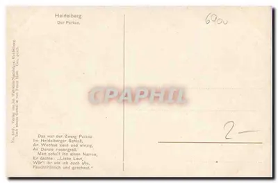 Le Perkeo — Heidelberg — Editore J. Wettstein-Naßloher — Verso