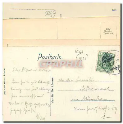 Heidelberg, Castello — vista del castello — editore E. Kupfer, Lipsia — Verso