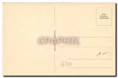 Heidelberg, Castelo — ruínas sobre colina arborizada — Ernst Kupfer, Tiefdruck — Verso