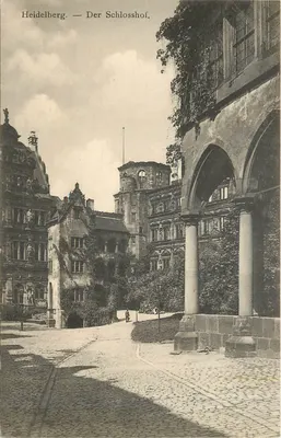 Heidelberg — O pátio do castelo — Verlag von Edm. von König, Heidelberg, No. 3310