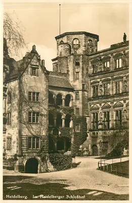 Heidelberg. No pátio do castelo de Heidelberg — Fot. Kester & Co., Munique, N° 60314