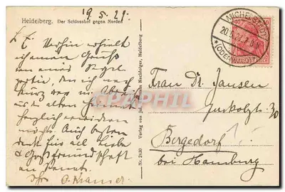 Heidelberg. Der Schlosshof gegen Norden — editor: Verlag von jul. Wächter, Heidelberg, n° 2420 — Verso