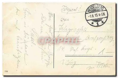 Heidelberg. Rozbita wieża. — Ruiny zamku w Heidelberg — wydawca nieznany, numer serii nieczytelny — Rewers