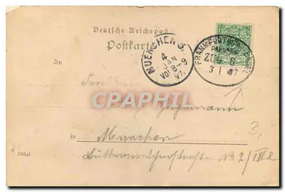 Heidelberg — castelo na colina — editor SOMMELER & JONAS, DRESDEN — Verso
