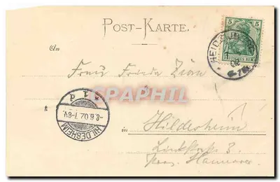 Heidelberg — O castelo visto da varanda — Verlag v. Edm. von Könftg, Heidelberg, n° 1051 — Verso