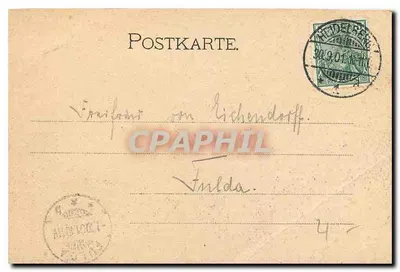 Heidelberg — vista do castelo e da cidade — editor C. F. Jander, Berlim — Verso