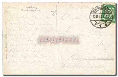 Heidelberg — Oświetlenie zamku — Wydawnictwo Karl Kühnauer, Heidelberg, nr 2965 — Rewers
