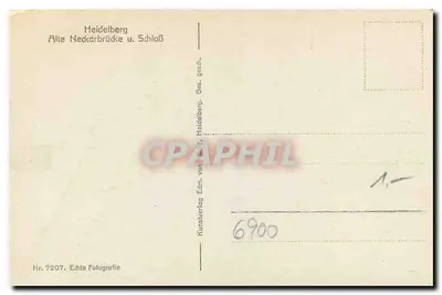 Heidelberg — Stara mostowa Neckar i zamek — Kunstverlag Edm. von Salzgitter — Rewers
