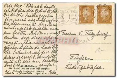 Alt-Heidelberg — zamok z dawną mostem nad Neckarem — Nr 6800/5 — Rewers