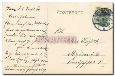 Romkerwasserfall — cachoeira na floresta — R. Lederbogen, Hauterodt, n° 261 — Verso