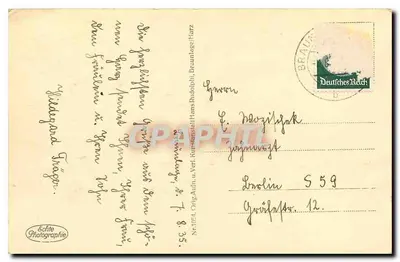 Braunlage. Widok na kurortowy ogród — oryginalna fotografia, nr 1054, wydawca Hans Rudolph, Künststaat Harz — Rewers