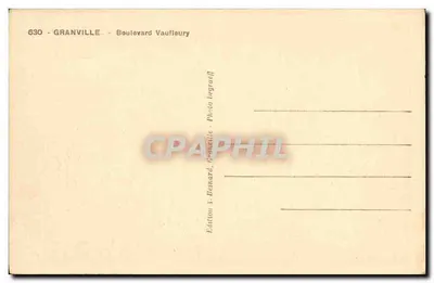 Granville — Boulevard Vaufleury — Edição I. Benard — Verso