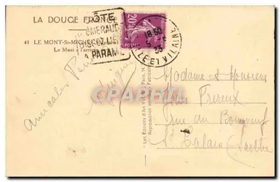 Mont-Saint-Michel — vista panorâmica — Les Éditions d'Art Yvonne Paris, 14 — Verso