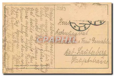 Cena florestal — rio no vale de Ebenthal — editor A. Wiechmann, n° 4153 — Verso