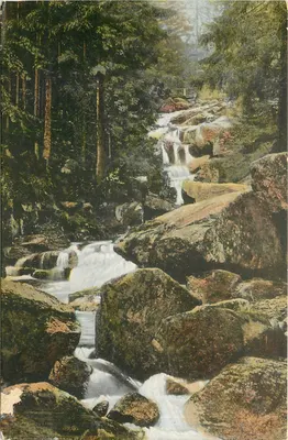 Harz. Steinerne Rinne — vista da cascata — editor não visível