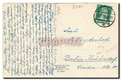 Widok z Heesenbank na Steinberg — Verlag Julius Brumby, Berlin-Kölln, nr 26964 — Rewers