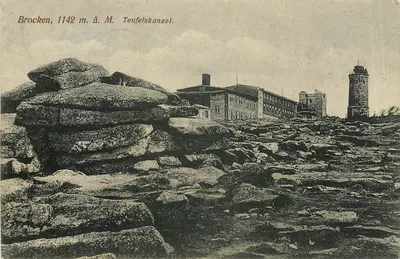Brocken, 1142 m. acima do nível do mar — Teufelskanzel — Carta de vista oficial