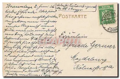 Braunlage — widok panoramiczny wsi i wzniesienia Braunlage — wydawca nieznany, numer serii nie widoczny — Rewers