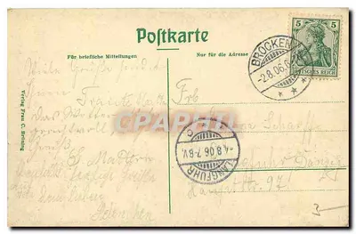 Brocken-Hôtel, 1142 M. ü. M. — editor Verlag Frau C. Bittning — Verso