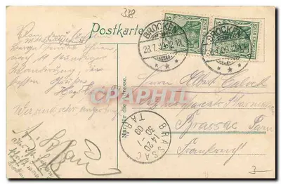 Brocken, Harz — szczyt na 1142 m — wydawca Louis Glaeser, N° 3384 — Rewers