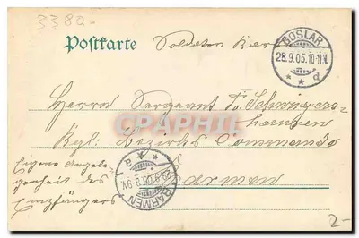 Goslar — Kaiserhaus — wydawca W. Glas, Goslar, n° 854 — Rewers