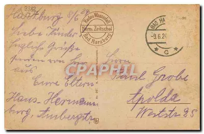 Bad Harzburg — widok panoramiczny — wydawca Herm. Zeitschel, nr 447 — Rewers