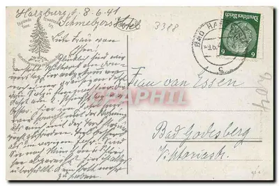 Bad Harzburg - Kasinopark — widok parku z drogą i budynkiem na tle — Rewers