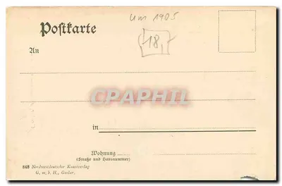 Goslar, Alte deutsches Gildehaus — editor Nordwestdeutscher Kunstverlag, n° 848 — Verso