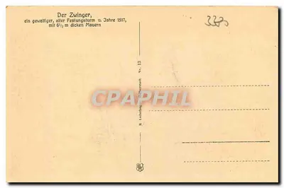 Goslar — O Zwinger, torre de fortificação — R. Lederbogen, Eichersdorf Nr. 13 — Verso