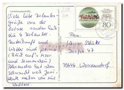 Kiel, Forde i Morze Północne — widok panoramiczny — Harst u. Verlag Schöning & Co. — Rewers