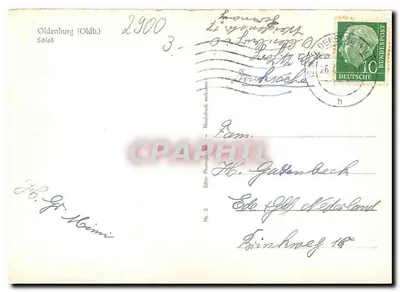 Oldenburg (Oldb.) - Zamek — Wydawca: H. G. Männi, nr 3 — Rewers
