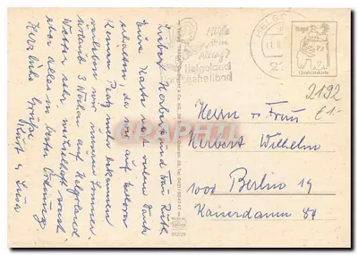 Helgoland — Miejsce/temat główny — wydawca: Milde & Co. KG, numer serii 2192 — Rewers
