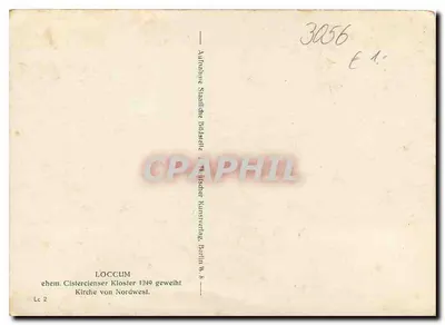 Loccim — antiga igreja cisterciense do Noroeste — editor: W. Blaschke, Berlim W. 8 — Verso