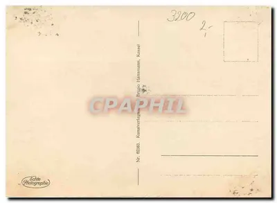 Hildesheim, Plac handlowy z budynkiem urzędu Knochenhauer i fontanną Rolanda — wydawca Bruno Hansmann, Kassel, nr 62383 — Rewers