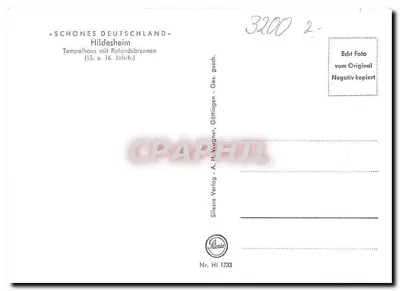 Hildesheim — Templehaus e fonte Roland — Siesia Verlag, n° 1733 — Verso