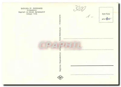 Capitelle w bazylice Świętego Godeharda — Hildesheim — wydawca Hildesheimer Foto-Verlag — Rewers