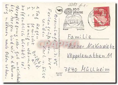 Braunlage — Kurort no Oberharz — editor Cramers, n° 647 — Verso