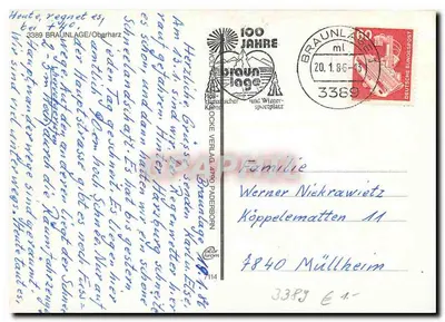 Zimowe rajskie Braunlage — Anlauf Turm przy Wurmberg, Brocken, Seilbahn, Bodefälle, Heimatmuseum — wydawca: Wolfsburger Verlag — Rewers