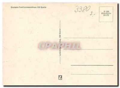 Siemens-Familienstammhaus 338 Goslar — wydawca Lederbog-Verlag, seria G 1/65 Elite-Color S-1-72 — Rewers