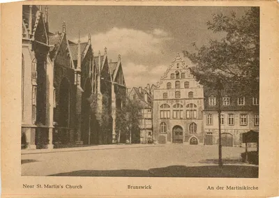 Vista da Martinikirche em Brunswick — Braunscbweiger Löwenverlag, número de série não visível