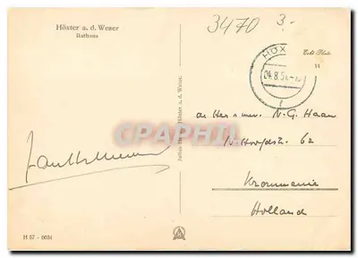 Höxter nad Weserem — Ratusz — Juliusz Heber, Höxter nad Weserem, H 57 - 0034 — Rewers